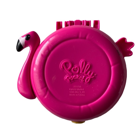 POLLY POCKET PINK FLAMINGO FLOATIE POOL COMPACT Only - Picture 1 of 5